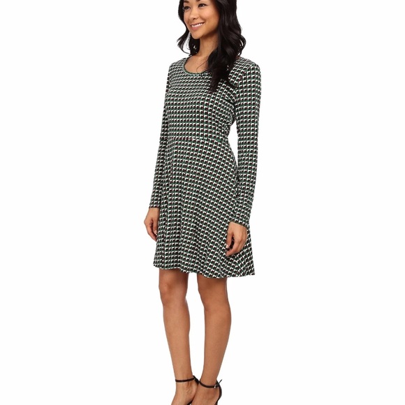 Michael Kors Dresses & Skirts - Michael Kors Long Sleeve Dress in Green and White